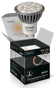 Светодиодная лампа GU10 GAUSS EB101006104 (EB101006204)
