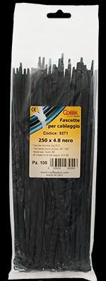 Стяжки кабельные Cobra K-360S 360 x 4,8 чёрная (100шт) Италия 9291