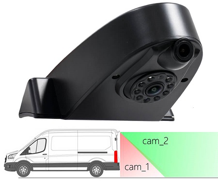 Камера заднего вида на крышу + потоковая камера AVEL AVS325CPR (277)
