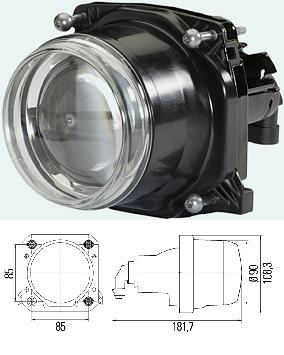 Модуль ближнего света Hella DE 90мм 1BL 009 999-001