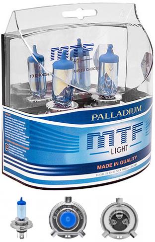 Комплект галогеновых ламп MTF H4 Palladium HP3485 (12v 60/55w)