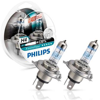 Автомобильные лампы Philips 12342XV+S2 H4 12V- 60/55W (P43t) (+130% света) комплект 2 шт.