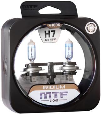Лампы галогенные MTF H7 Iridium  HRD1207 12V, 55W (2шт)