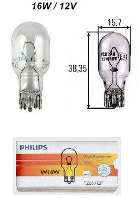 Лампа автомобильная Philips W16W 12067CP