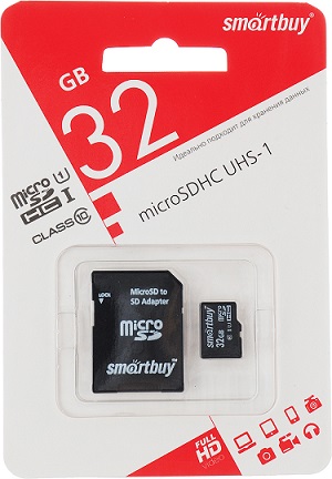 Micro SD-карта Smartbuy 32GB Class 10 + адаптер