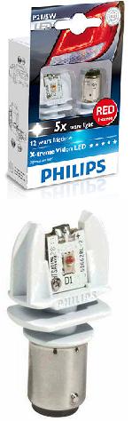 Светодиодные лампы Philips 12899 RX2 PR21/5W красные (2 шт.)