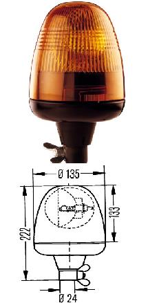 Проблесковый маяк 24В Hella 2RL 006 846-011 KL Rotaflex FL (крепеж на трубу)